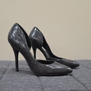 Black Faux Snakeskin Steve Madden Heels